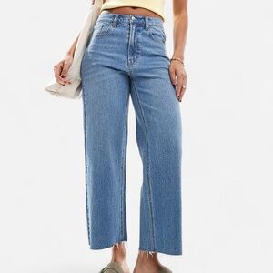 PacSun High Rise Wide Leg Cropped Jeans Size 23 Medium Wash